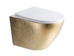 Hangend toilet croco goud/wit Livorno